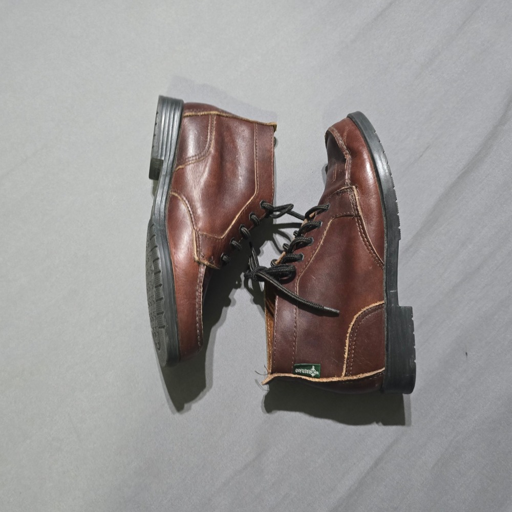 Eastland Leather Ankle Boots Women 7.5 Brown Moc Toe Lace Up 437424
